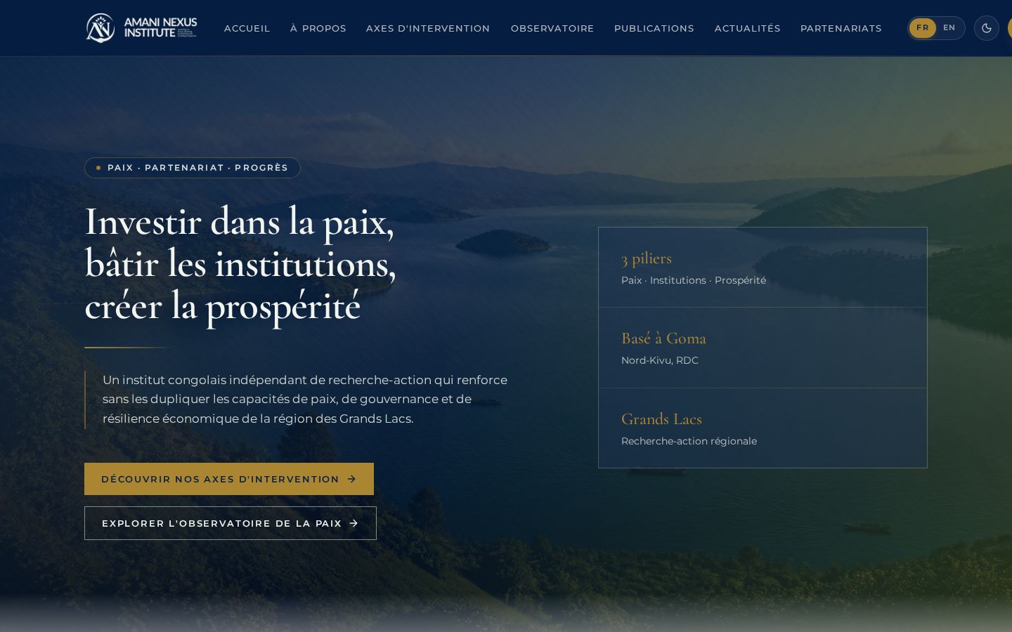 Page d'accueil du site amaninexus.org réalisé par Braincoll