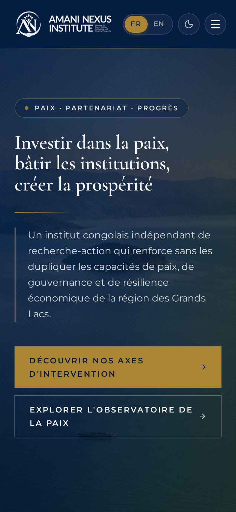 Page d'accueil du site amaninexus.org réalisé par Braincoll